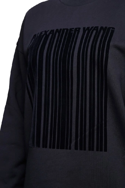 Shop Alexander Wang Barcode Printed Sweatshirt In Black