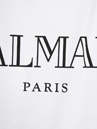 Shop Balmain Logo Tank Top In White