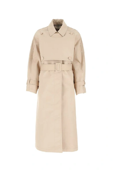 Shop Ports 1961 Panelled Motif Trench Coat In Beige