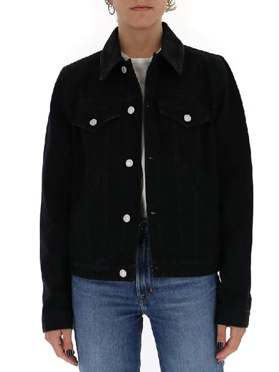 Shop Givenchy Logo Denim Jacket In Black