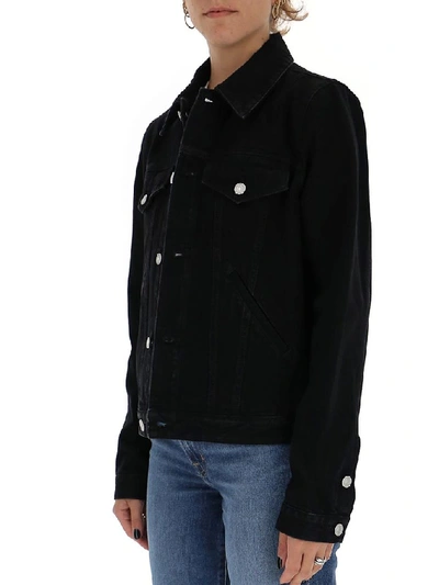 Shop Givenchy Logo Denim Jacket In Black