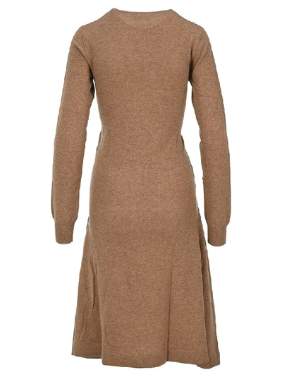 Shop Jw Anderson Bow Knit Dress In Brown