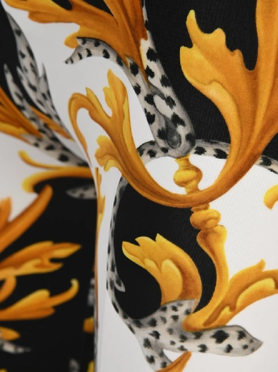 Shop Versace Baroque Print Leggings In Multi