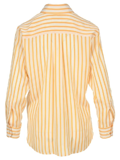 Shop Ferragamo Salvatore  Striped Shirt In Yellow