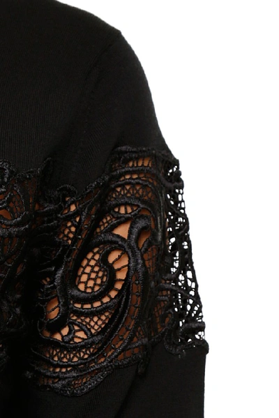 Shop Versace Lace Detail Cardigan In Black