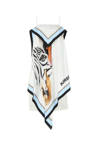 Shop Burberry Animalia Print Scarf Dress In Multi