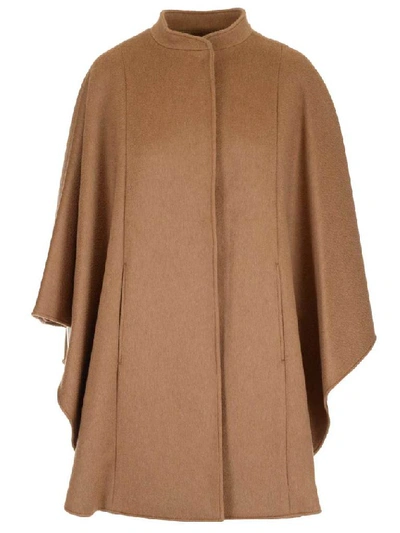 Shop Max Mara Addi Poncho Coat In Brown