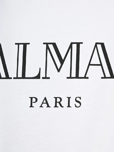 Shop Balmain Logo Printed T In White