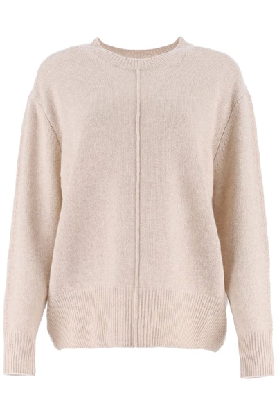 Shop Isabel Marant Crewneck Knitted Sweater In Beige