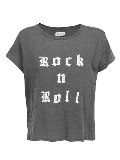 Shop Zadig & Voltaire Alys Rock And Roll Strass T In Grey
