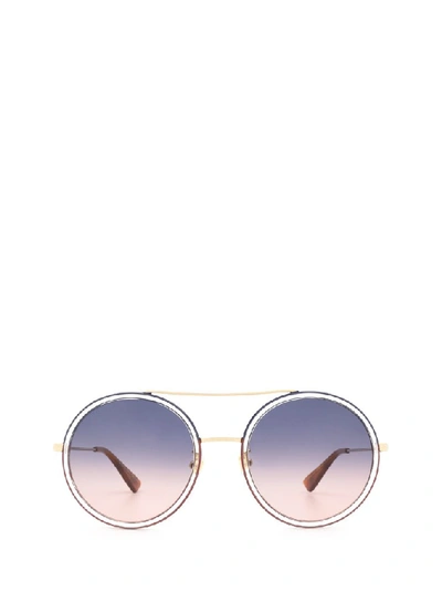 Shop Gucci Eyewear Round Sunglasses In Multi
