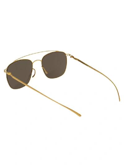Shop Mykita X Maison Margiela Aviator Sunglasses In Gold