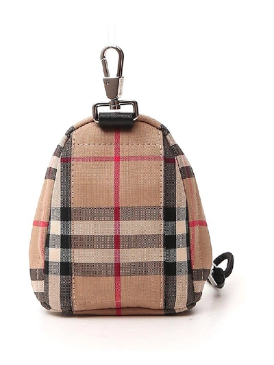 Shop Burberry Vintage Check Backpack Charm In Beige