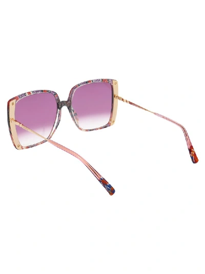 Shop Missoni Squared Framed Sunglasses In Multi