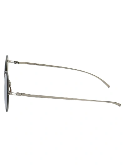 Shop Mykita X Maison Margiela Round Frame Sunglasses In Silver