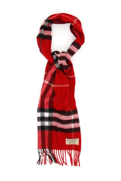 Shop Burberry Classic Checked Scarf In Red