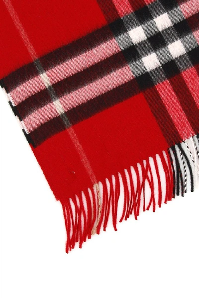 Shop Burberry Classic Checked Scarf In Red