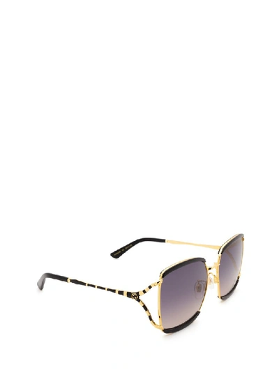 Shop Gucci Eyewear Square Frame Sunglasses In Gold