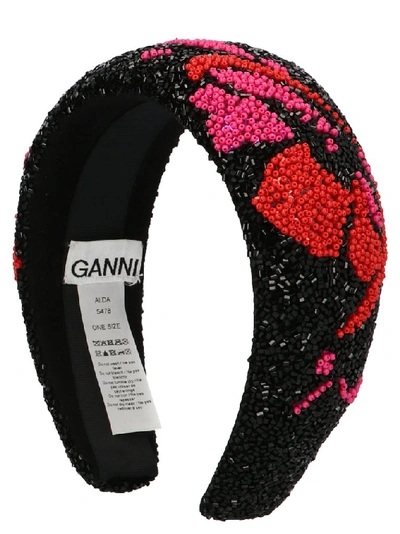 Shop Ganni Beaded Hair Band In Multi