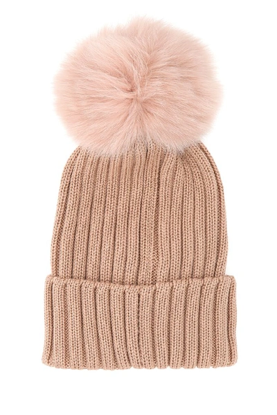 Shop Moncler Logo Patch Pompom Beanie In Pink