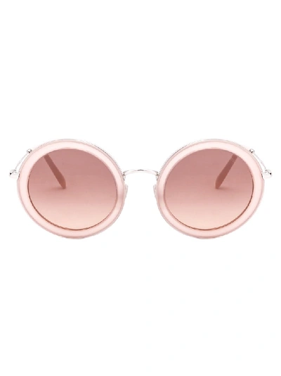 Shop Miu Miu Eyewear Round Frame Sunglasses In Pink