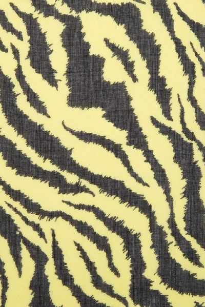 Shop Gucci Zebra Print Scarf In Yellow