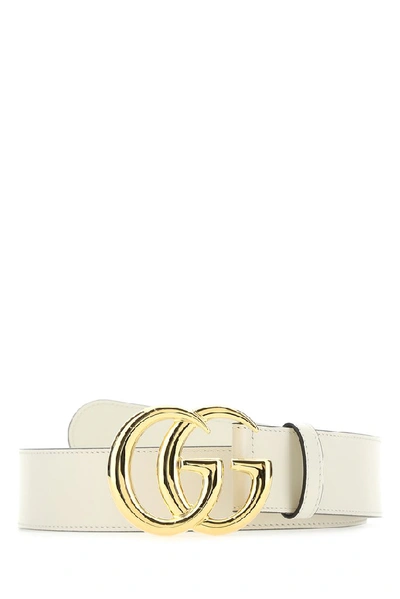 Shop Gucci Gg Marmont Buckle Belt In White