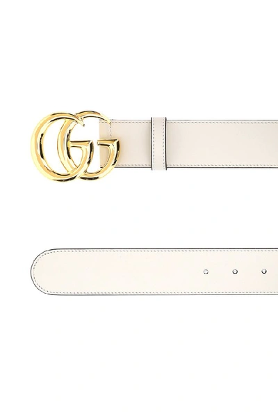 Shop Gucci Gg Marmont Buckle Belt In White