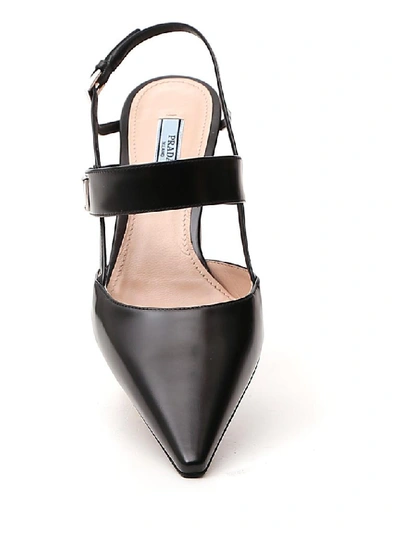 Shop Prada Slingback Pointed In Black