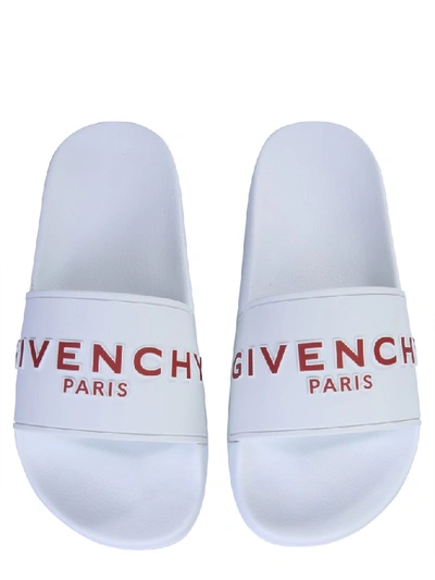 Shop Givenchy Paris Signature Slippers In White