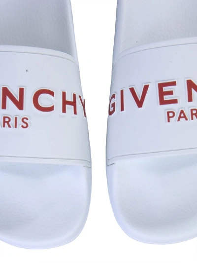 Shop Givenchy Paris Signature Slippers In White