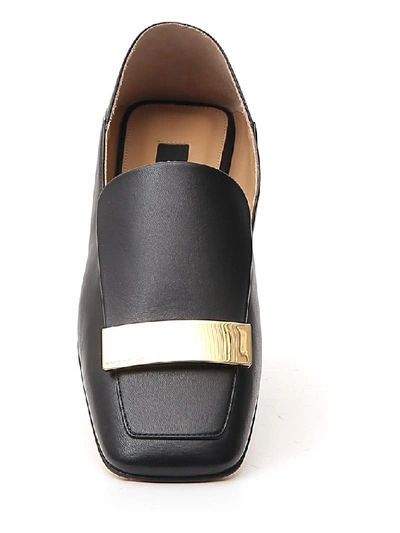 Shop Sergio Rossi Sr1 Logo Flat Loafers In Black