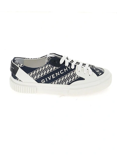 Shop Givenchy Chain Tennis Light Low Sneakers In Blue