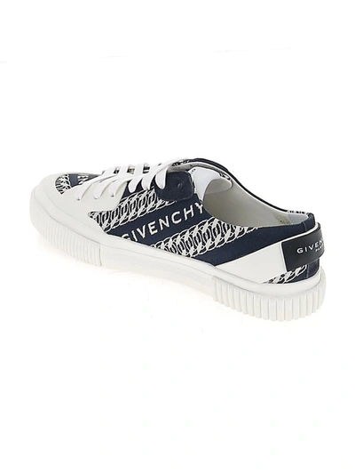 Shop Givenchy Chain Tennis Light Low Sneakers In Blue