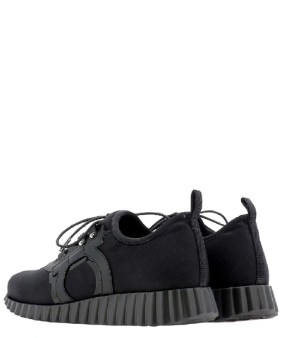 Shop Ferragamo Salvatore  Wavy Sole Sneakers In Black