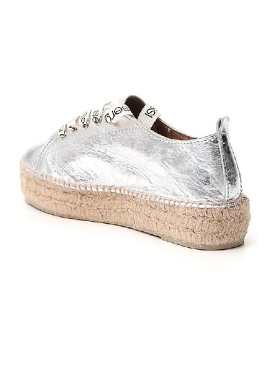 Shop Sergio Rossi X Manebí Metallic Espadrilles In Silver