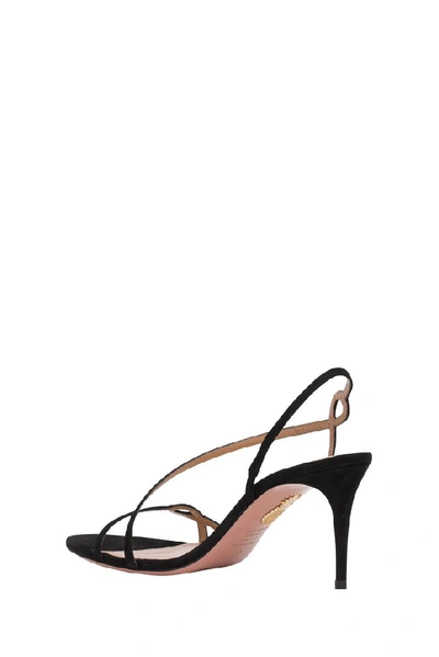 Shop Aquazzura Serpentine 75 Sandals In Black