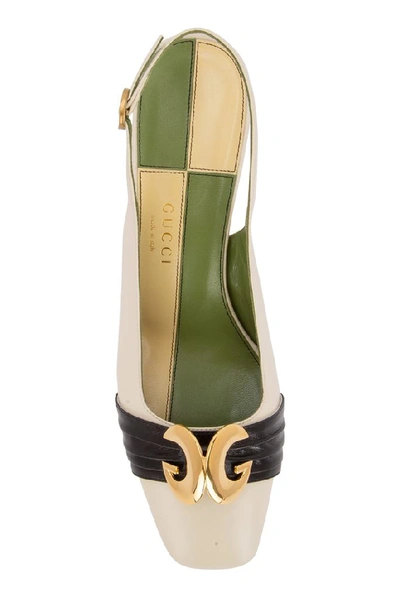 Shop Gucci Double G Slingback Pumps In Multi