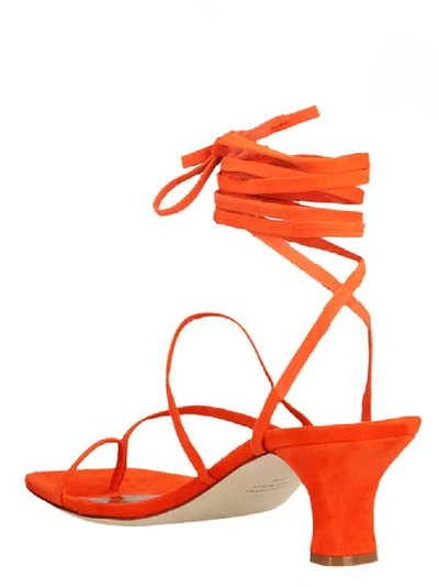 Shop Paris Texas Lace Up Sandals In Orange
