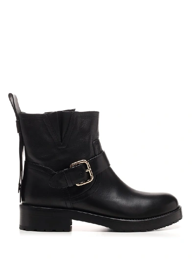 Shop Red Valentino Redvalentino Buckled Ankle Boots In Black