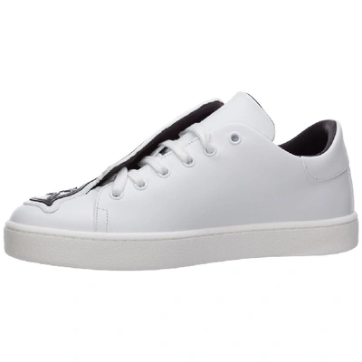 Shop Moschino Woman's Drawing Sneakers In White