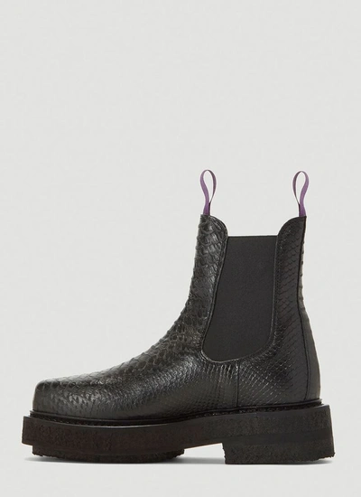 Shop Eytys Ortega Embossed Boots In Black