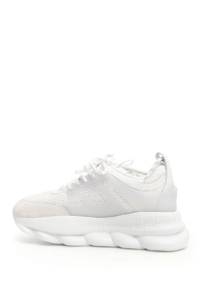 Shop Versace Chain Reaction Sneakers In White