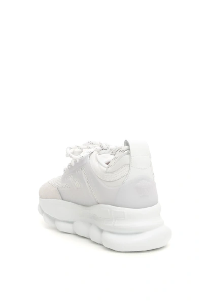 Shop Versace Chain Reaction Sneakers In White