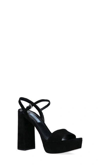 Shop Prada Block Heel Platform Sandals In Black