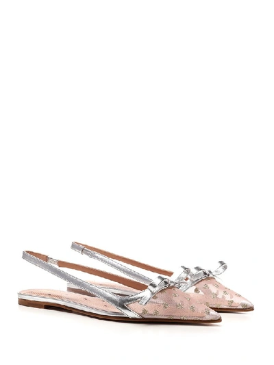 Shop Red Valentino Slingback Pointed In Silver