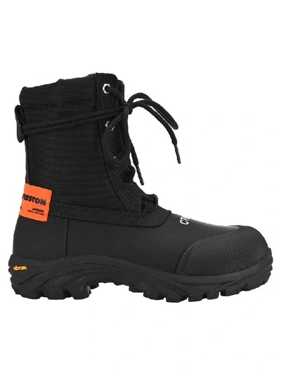 Shop Heron Preston Logo Hiking Boots In Black