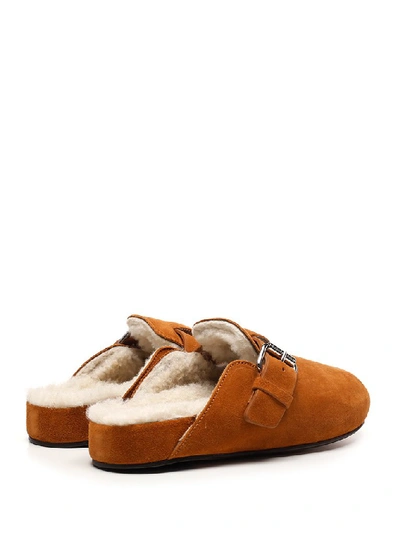 Shop Isabel Marant Mirvin Shearling Slides In Brown