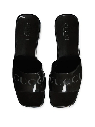 Shop Gucci Logo Slide Sandals In Black