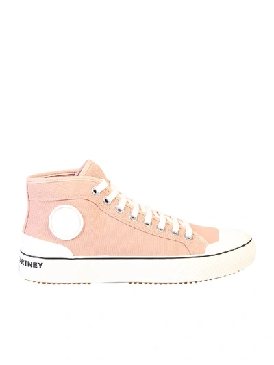 Shop Stella Mccartney Logo High Top Sneakers In Pink